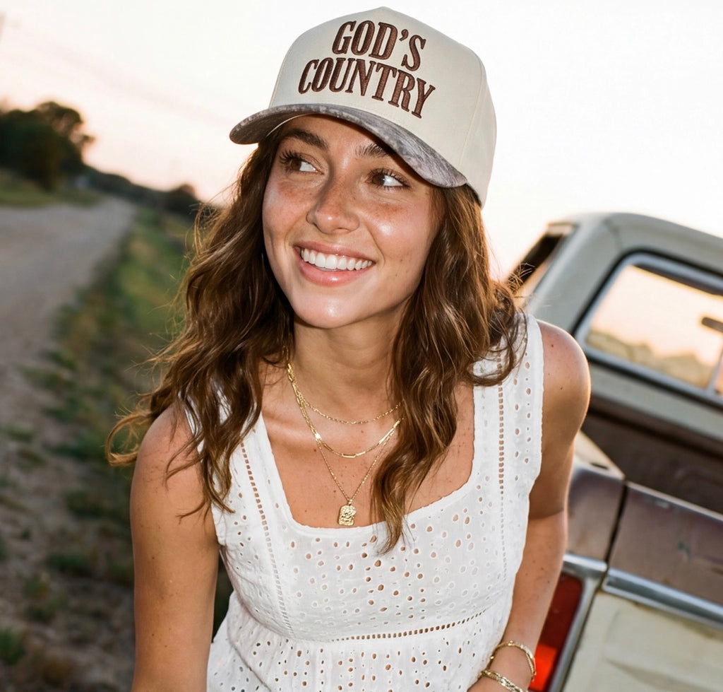 God’s country two tone trucker hat