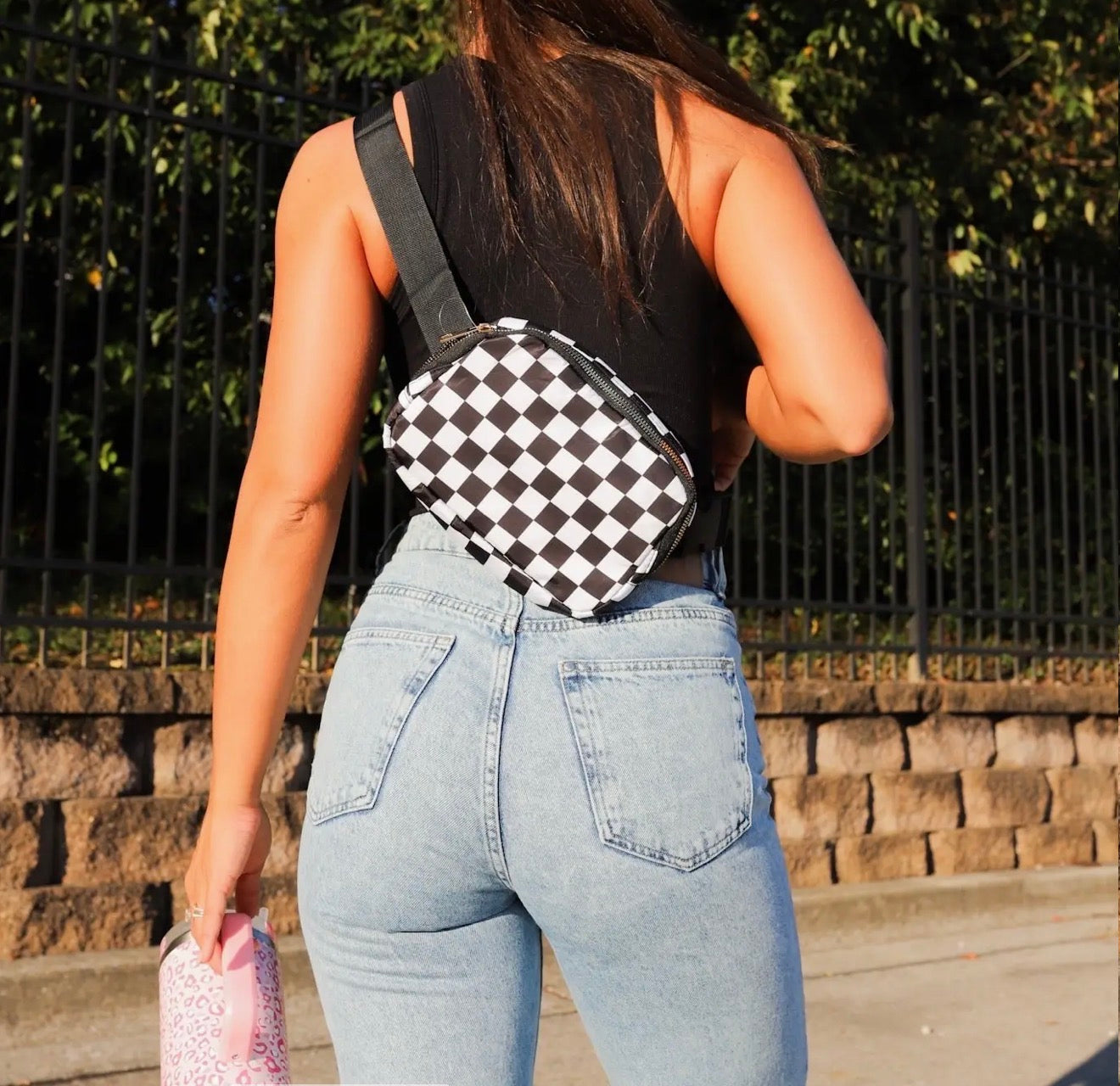 Black & White check crossbody