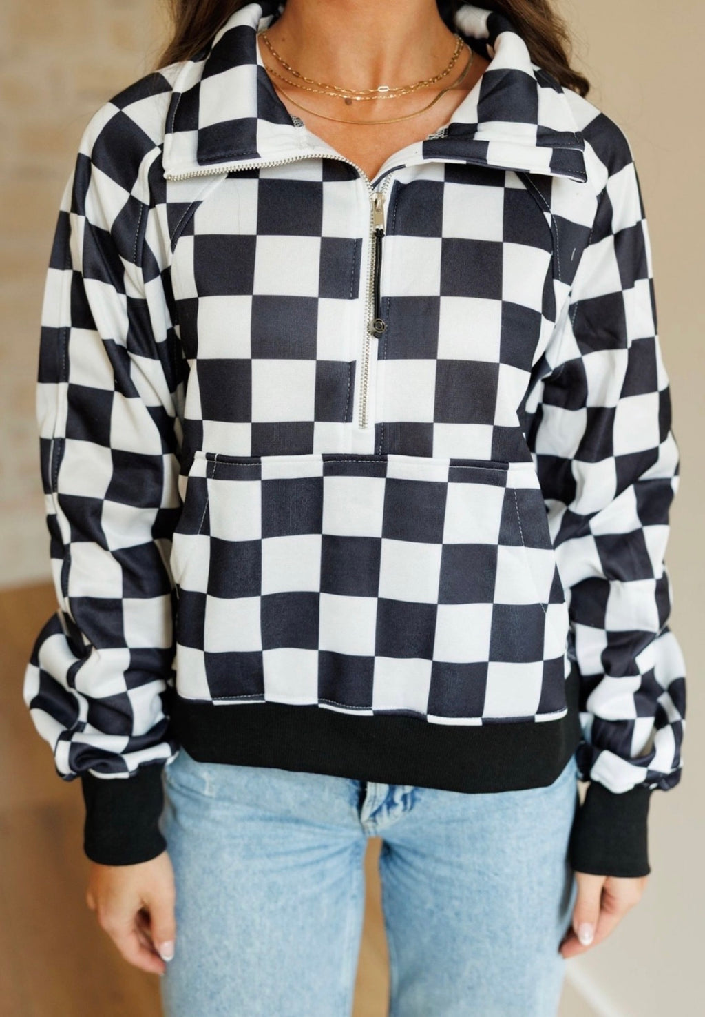 Kenzie checkered pullover