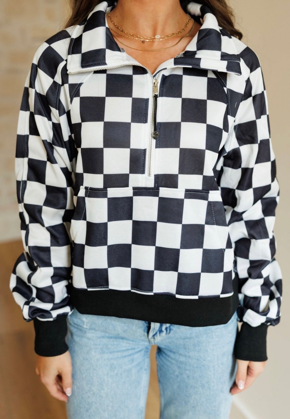 Kenzie checkered pullover