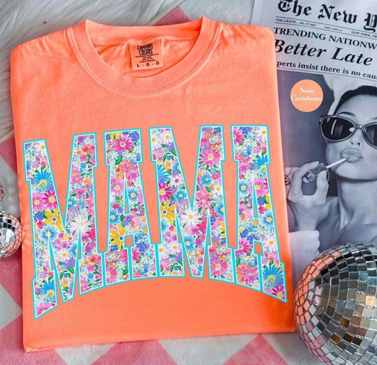 Neon floral graphic tee