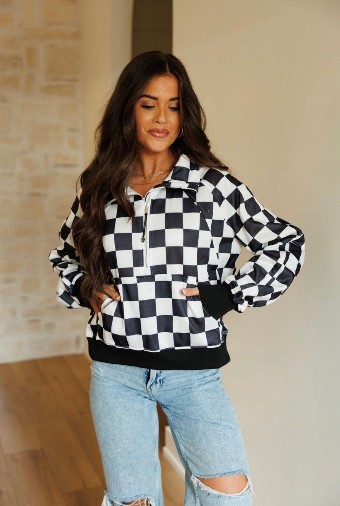 Kenzie checkered pullover